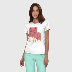 Женская пижама с белой футболкой хлопок Зеро Ту Секси - фото 2