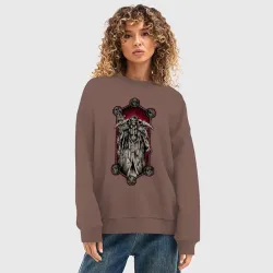 Женский свитшот oversize без начеса хлопок Повелитель Момонга - фото 2