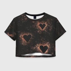 Ретро сердца – Женская футболка Crop-top 3D с принтом купить