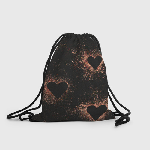 Рюкзак-мешок с принтом Ретро сердца, вид спереди №1