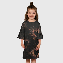 Платье с принтом Ретро сердца для ребенка, вид на модели спереди №3. Цвет основы: белый