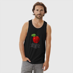 Майка с принтом Abstract red apple для мужчины, вид на модели спереди №2. Цвет основы: черный