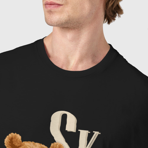 Мужская футболка хлопок с принтом Плюшевый мишка - скейтер, фото #4