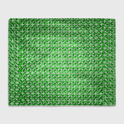 Белые плюсики на зелёном фоне – Плед 3D с принтом купить со скидкой в -14%