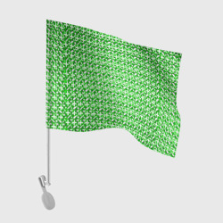 Белые плюсики на зелёном фоне – Флаг для автомобиля с принтом купить