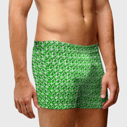 Мужские трусы 3D Белые плюсики на зелёном фоне - фото 2