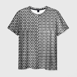 Чёрно-белые волнистые линии – Мужская футболка 3D с принтом купить со скидкой в -26%