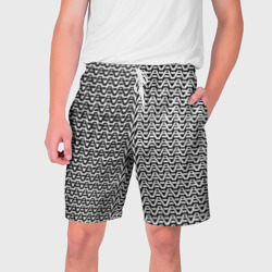 Чёрно-белые волнистые линии – Мужские шорты 3D с принтом купить