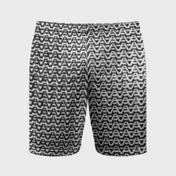 Чёрно-белые волнистые линии – Мужские шорты спортивные с принтом купить
