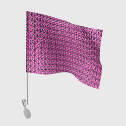 Флаг для автомобиля Чёрные плюсики на розовом фоне
