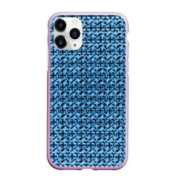 Чёрные плюсики на синем фоне – Чехол для iPhone 11 Pro Max матовый с принтом купить