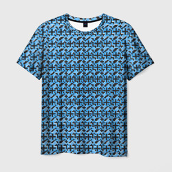 Чёрные плюсики на синем фоне – Мужская футболка 3D с принтом купить со скидкой в -26%