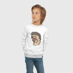 Свитшот с принтом Hedgehog для ребенка, вид на модели спереди №3. Цвет основы: белый