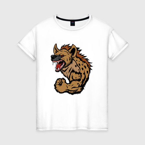 Женская футболка из хлопка с принтом Hyena, вид спереди №1