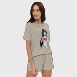 Женская пижама с шортиками хлопок Ахегао senpai nudity - фото 2