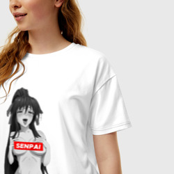 Женская футболка хлопок Oversize Ахегао senpai nudity - фото 2