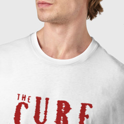 Футболка с принтом The Cure - Robert Smith portrait для мужчины, вид на модели спереди №4. Цвет основы: белый