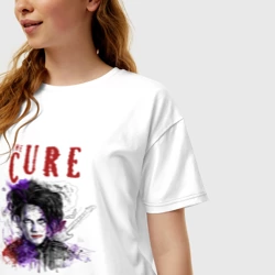 Женская футболка хлопок Oversize The Cure - Robert Smith portrait - фото 2