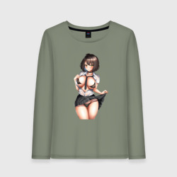 Женский лонгслив хлопок Ахегао секси герл