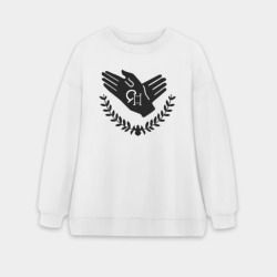 Женский свитшот oversize без начеса хлопок Вайолет Эвергарден руки