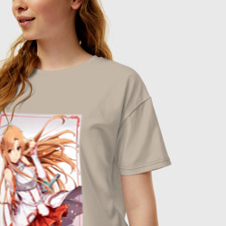 Женская футболка хлопок Oversize Асуна Юки мечница - фото 2