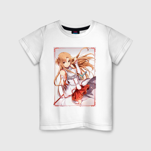 Детская футболка из хлопка с принтом Асуна Юки мечница, вид спереди №1