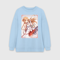 Женский свитшот oversize без начеса хлопок Асуна Юки мечница