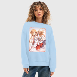 Женский свитшот oversize без начеса хлопок Асуна Юки мечница - фото 2