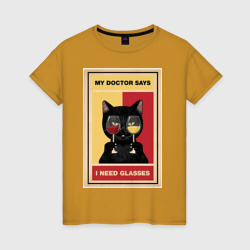 Доктор рекомендует очки – Женская футболка хлопок с принтом купить со скидкой в -20%