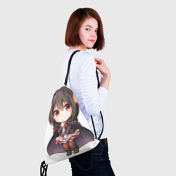 Рюкзак с принтом Konosuba Юн-юн чибик для любого человека, вид спереди №4. Цвет основы: белый