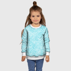 Свитшот с принтом Светлый бело-голубой текстура для ребенка, вид на модели спереди №4. Цвет основы: белый