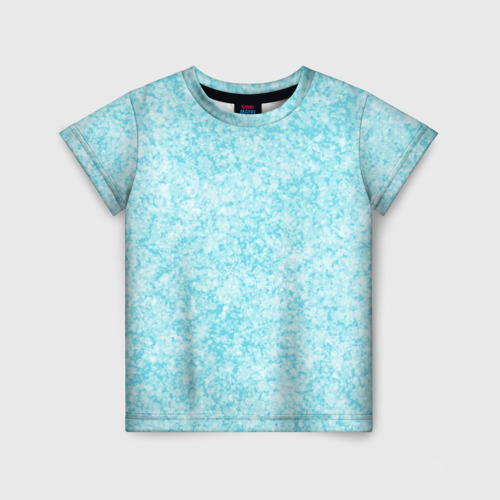 Детская футболка с принтом Светлый бело-голубой текстура, вид спереди №1
