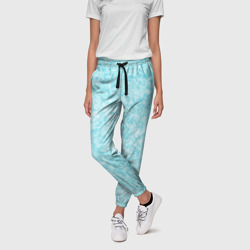 Светлый бело-голубой текстура – Женские брюки 3D с принтом купить