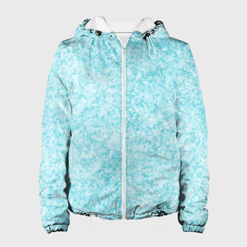 Женская куртка с принтом Светлый бело-голубой текстура, вид спереди №1