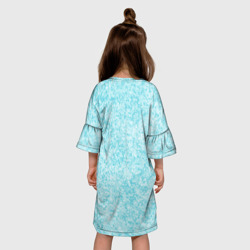 Платье с принтом Светлый бело-голубой текстура для ребенка, вид на модели сзади №2. Цвет основы: белый