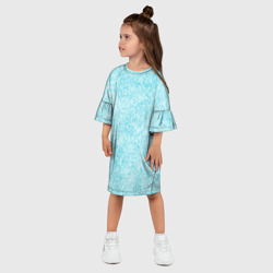 Платье с принтом Светлый бело-голубой текстура для ребенка, вид на модели спереди №2. Цвет основы: белый