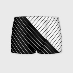 Чёрно-белый косые линии – Мужские трусы 3D с принтом купить