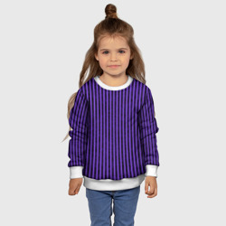 Свитшот с принтом Полосатый яркий фиолетовый для ребенка, вид на модели спереди №4. Цвет основы: белый