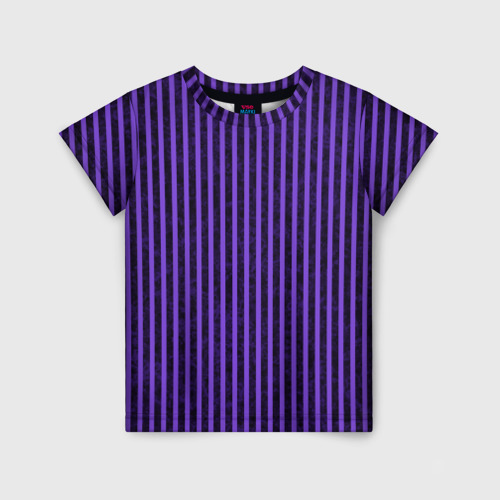 Детская футболка с принтом Полосатый яркий фиолетовый, вид спереди №1