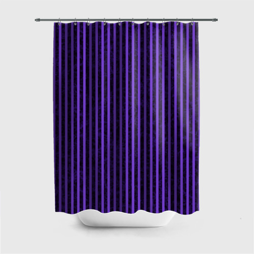 Штора для ванной с принтом Полосатый яркий фиолетовый, вид спереди №1