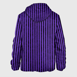 Куртка с принтом Полосатый яркий фиолетовый для мужчины, вид сзади №1. Цвет основы: белый