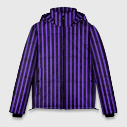 Полосатый яркий фиолетовый – Мужская зимняя куртка 3D с принтом купить