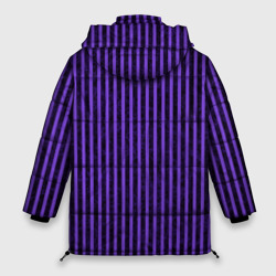Куртка с принтом Полосатый яркий фиолетовый для женщины, вид сзади №1. Цвет основы: черный