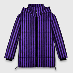 Полосатый яркий фиолетовый – Женская зимняя куртка Oversize с принтом купить