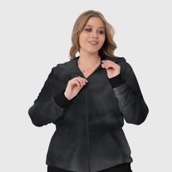 Костюм с принтом Тёмный серый дымчатый для женщины, вид на модели спереди №4. Цвет основы: черный