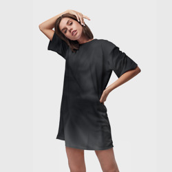 Платье с принтом Тёмный серый дымчатый для женщины, вид на модели спереди №2. Цвет основы: белый