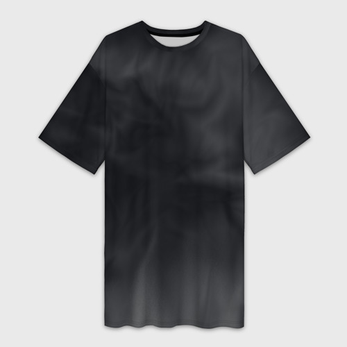 Платье-футболка с принтом Тёмный серый дымчатый, вид спереди №1