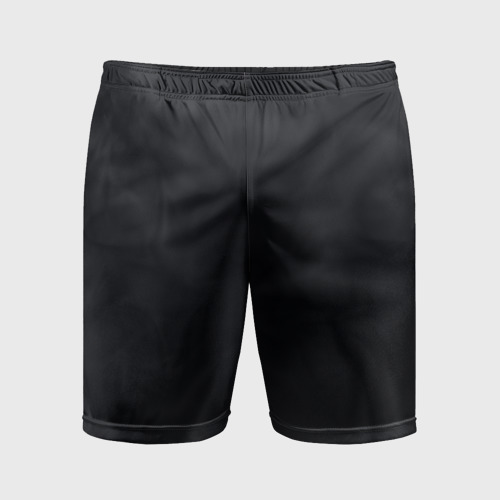 Мужские шорты спортивные с принтом Тёмный серый дымчатый, вид спереди №1