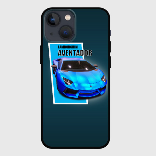 Чехол для iPhone 13 mini с принтом Спортивная итальянская машина Lamborghini Aventador, вид спереди №1