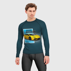 Мужской рашгард 3D Спортивная итальянская машина Lamborghini Huracan - фото 2